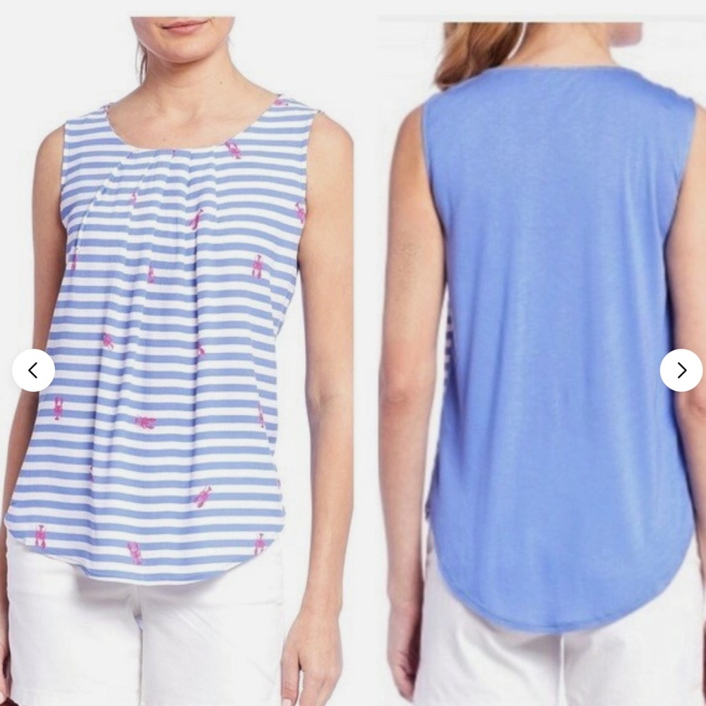 🆕JOULES IRIS TOP WHITE /BLUE LOBSTER PRINT ( Sz 8)